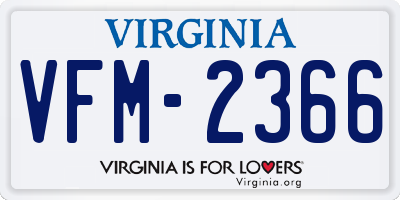 VA license plate VFM2366