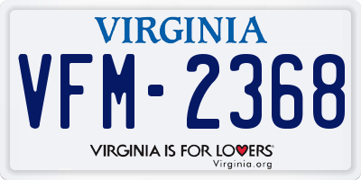 VA license plate VFM2368