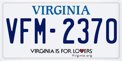 VA license plate VFM2370