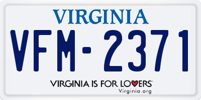 VA license plate VFM2371