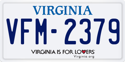 VA license plate VFM2379