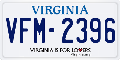 VA license plate VFM2396