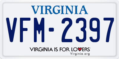 VA license plate VFM2397