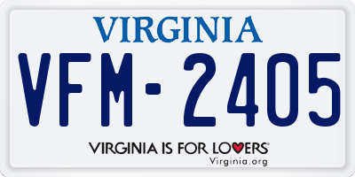 VA license plate VFM2405
