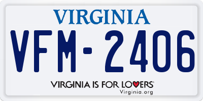 VA license plate VFM2406