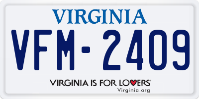 VA license plate VFM2409