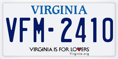 VA license plate VFM2410