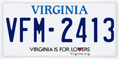 VA license plate VFM2413