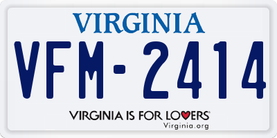 VA license plate VFM2414