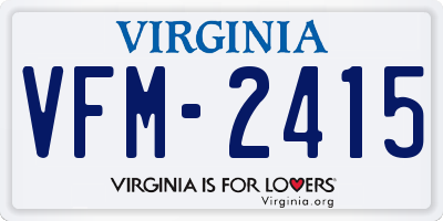 VA license plate VFM2415