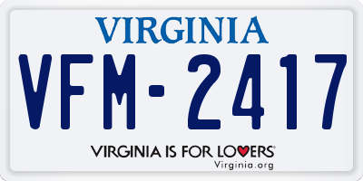 VA license plate VFM2417