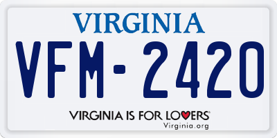 VA license plate VFM2420