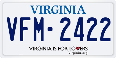 VA license plate VFM2422