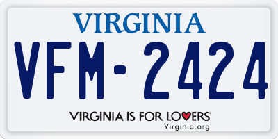 VA license plate VFM2424
