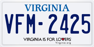 VA license plate VFM2425