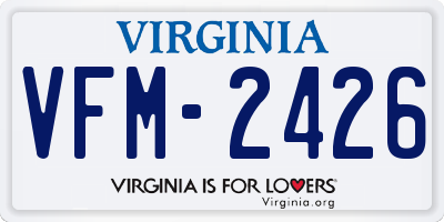 VA license plate VFM2426