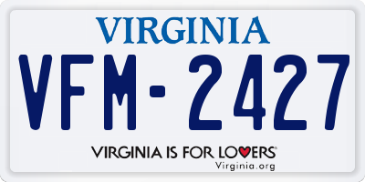 VA license plate VFM2427