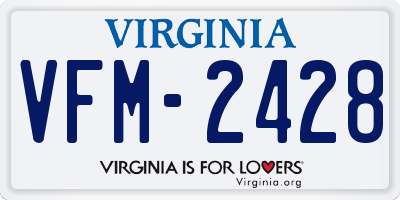 VA license plate VFM2428