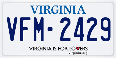 VA license plate VFM2429