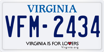 VA license plate VFM2434