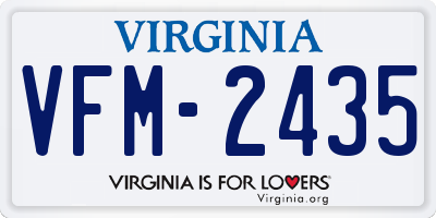 VA license plate VFM2435