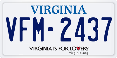 VA license plate VFM2437