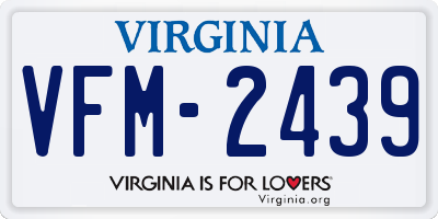 VA license plate VFM2439