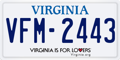VA license plate VFM2443