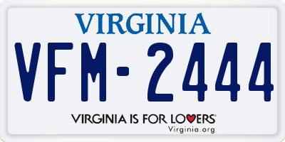 VA license plate VFM2444