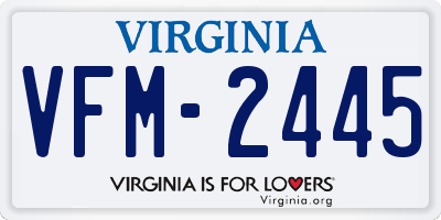 VA license plate VFM2445