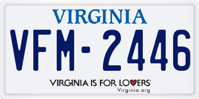 VA license plate VFM2446