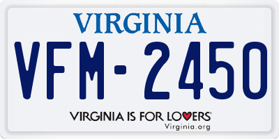 VA license plate VFM2450