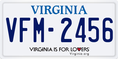 VA license plate VFM2456