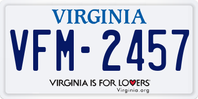 VA license plate VFM2457