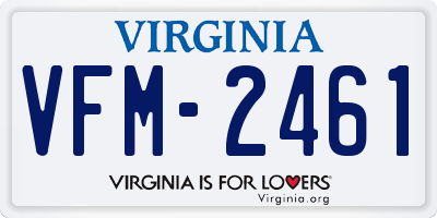VA license plate VFM2461