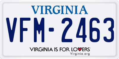 VA license plate VFM2463