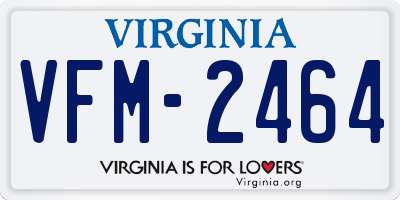 VA license plate VFM2464