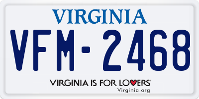 VA license plate VFM2468