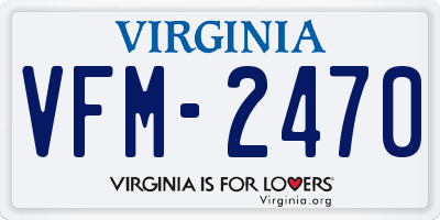 VA license plate VFM2470
