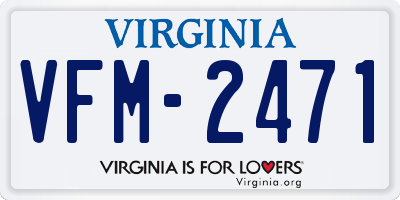 VA license plate VFM2471