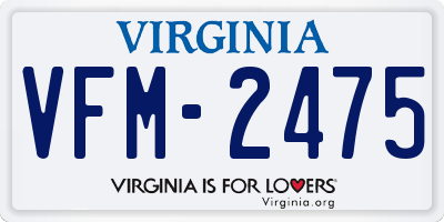 VA license plate VFM2475
