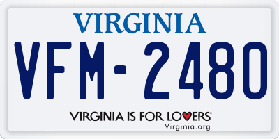 VA license plate VFM2480