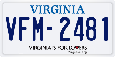 VA license plate VFM2481