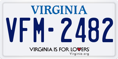 VA license plate VFM2482
