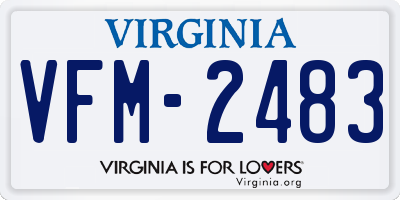 VA license plate VFM2483