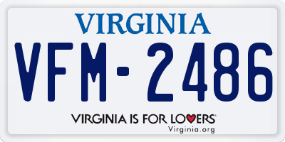 VA license plate VFM2486