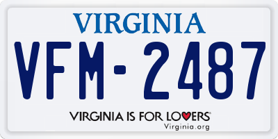 VA license plate VFM2487
