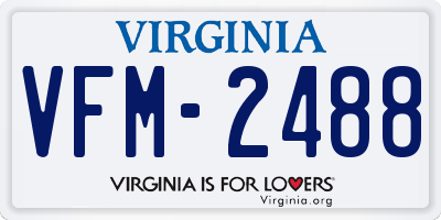 VA license plate VFM2488