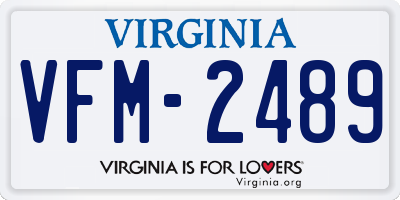 VA license plate VFM2489
