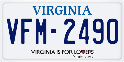 VA license plate VFM2490